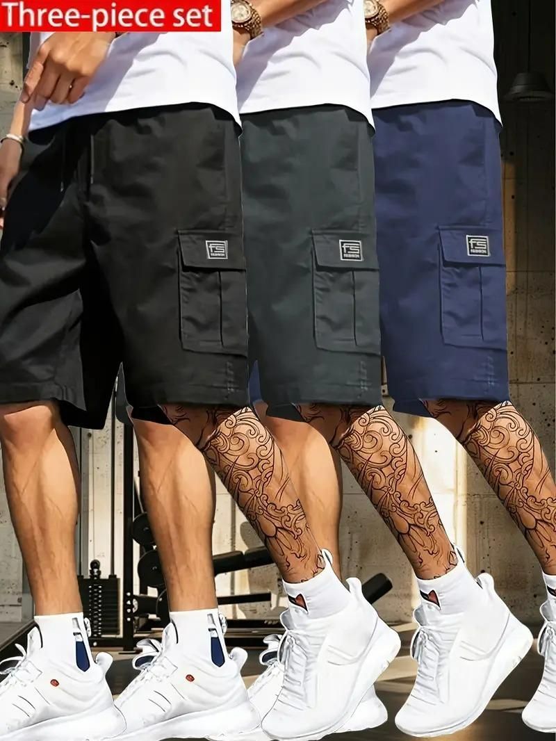 Stylish Cotton Cargo Shorts Pack of 3